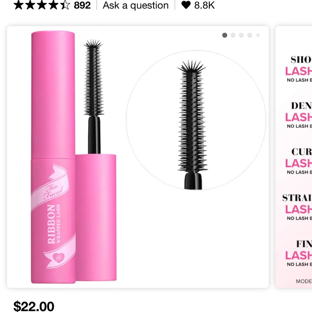 Too Faced Ribbon Volumizing Mascara - Black - Mini